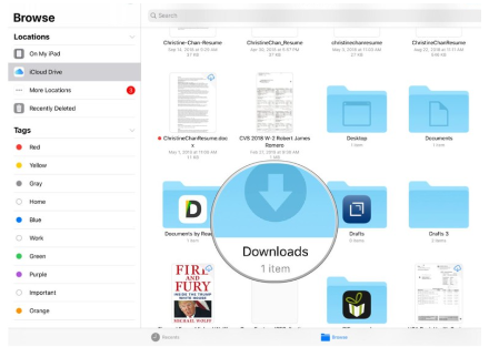 find downloaded files in apple devices